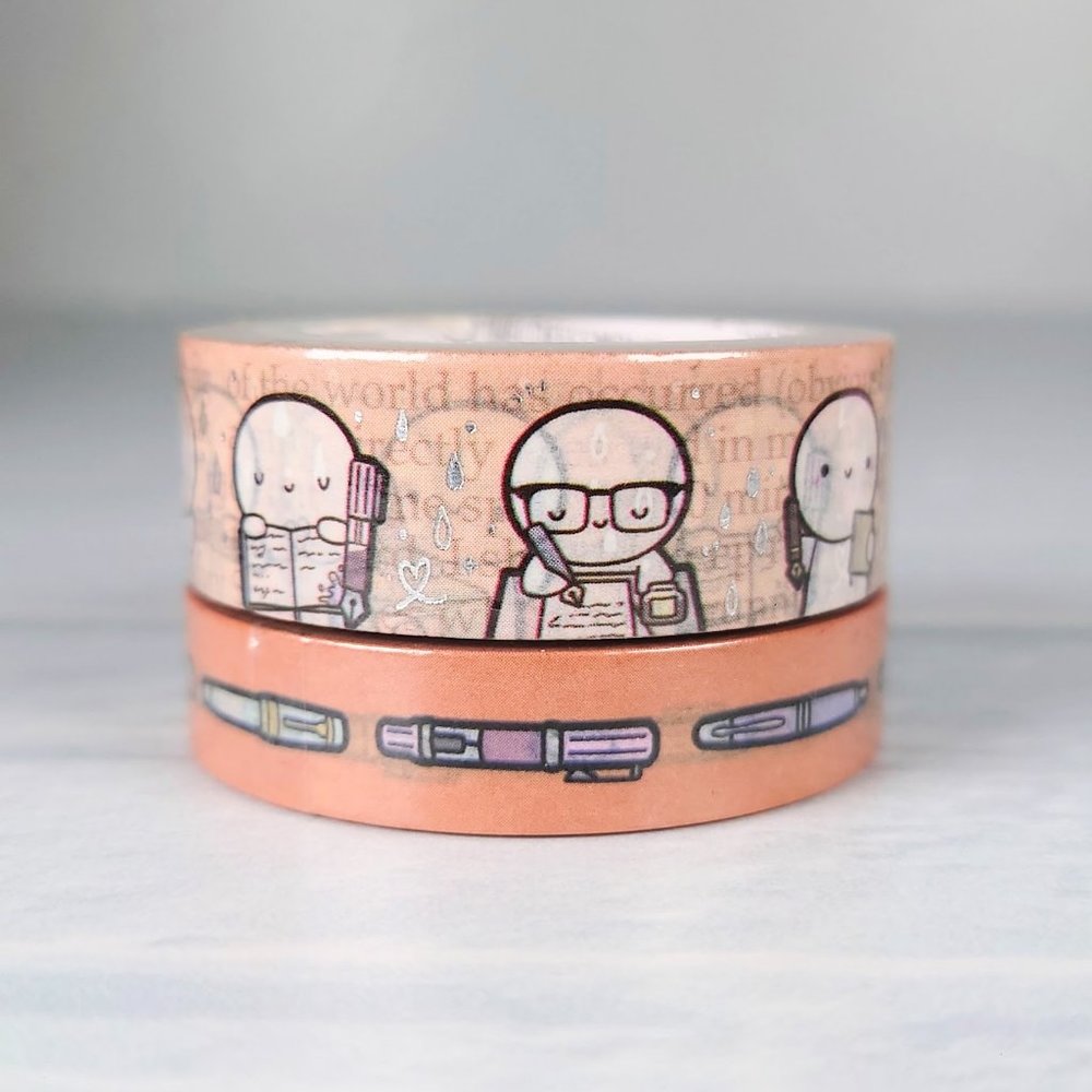 TheCoffeeMonsterzCo x Wonder Pens Fountain Emotis & Fountain Pen Doodles Washi